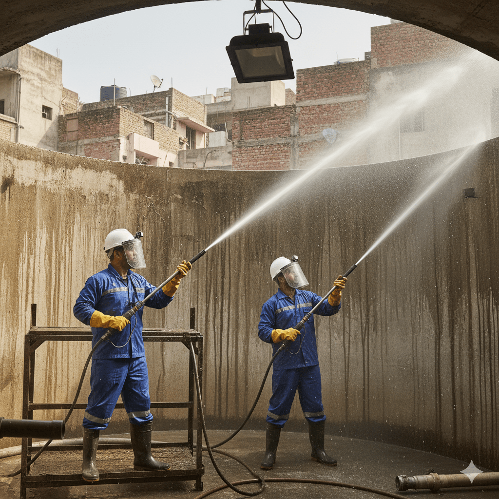 Water Tank Cleaning in Chennai for our client NIFT (National Institute of Fashion Technology) by India Tank Cleaners, delivering professional and hygienic service